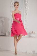 Lovely Layers Skirt Hot Pink Chiffon Bridesmaid Dress