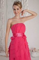 Lovely Layers Skirt Hot Pink Chiffon Bridesmaid Dress