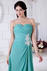 Appliques Empire Long Turquoise Bridesmaid Dresses