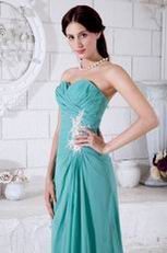 Appliques Empire Long Turquoise Bridesmaid Dresses