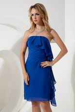 Side Drapped Royal Chiffon Bridesmaid Dress For Discount