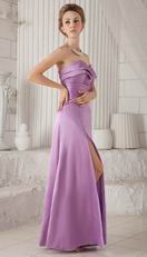 Sweetheart Lilac Bridesmaid Dress With Side Split