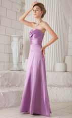 Sweetheart Lilac Bridesmaid Dress With Side Split