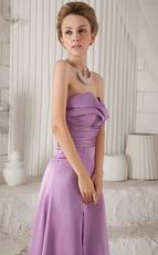 Sweetheart Lilac Bridesmaid Dress With Side Split