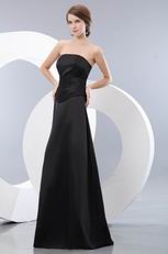 Modest Strapless A-line Skirt Black Girl Bridesmaid Dress