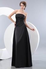 Modest Strapless A-line Skirt Black Girl Bridesmaid Dress