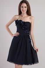 Sleeveless Mini-length Black Dress For Bridesmaid Cheap