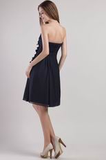 Sleeveless Mini-length Black Dress For Bridesmaid Cheap