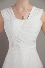 White Wide Straps Bridesmaid Dress