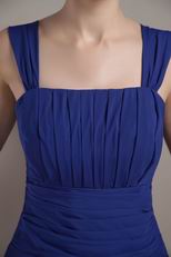 Square Neckline Bridesmaid Dress With Nany Blue Skirt