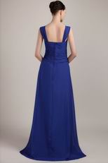 Square Neckline Bridesmaid Dress With Nany Blue Skirt