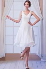 White Chiffon Girls Prefer V-Neck Bridesmaid Dress