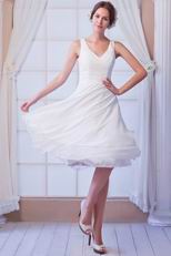 White Chiffon Girls Prefer V-Neck Bridesmaid Dress