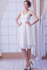 White Chiffon Girls Prefer V-Neck Bridesmaid Dress