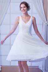 White Chiffon Girls Prefer V-Neck Bridesmaid Dress