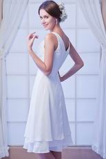 White Chiffon Girls Prefer V-Neck Bridesmaid Dress