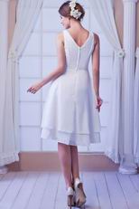 White Chiffon Girls Prefer V-Neck Bridesmaid Dress