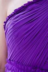 Puple Hot Sell Bridesmaid Dress With One Shoulder Skirt