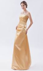 Pretty Floor Length Jasmine Golden Wedding Bridesmaid Dress