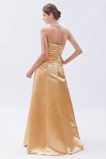 Pretty Floor Length Jasmine Golden Wedding Bridesmaid Dress