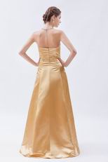 Pretty Floor Length Jasmine Golden Wedding Bridesmaid Dress