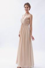 Sweetheart Floor Length Cream Chiffon Dress For Bridesmaid