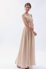 Sweetheart Floor Length Cream Chiffon Dress For Bridesmaid