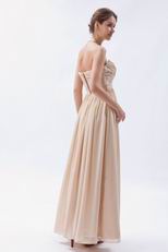 Sweetheart Floor Length Cream Chiffon Dress For Bridesmaid