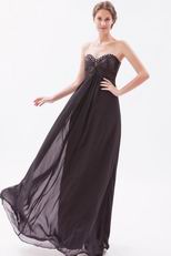 Sweetheart Style Black Chiffon Best Bridesmaid Dress