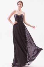 Sweetheart Style Black Chiffon Best Bridesmaid Dress