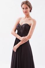 Sweetheart Style Black Chiffon Best Bridesmaid Dress