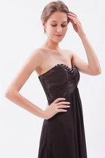 Sweetheart Style Black Chiffon Best Bridesmaid Dress