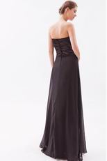 Sweetheart Style Black Chiffon Best Bridesmaid Dress