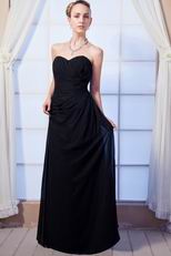 Affordable Black Long Chiffon Wedding Bridesmaid Dress