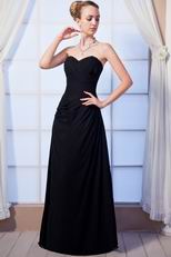 Affordable Black Long Chiffon Wedding Bridesmaid Dress