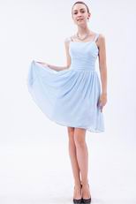 Square Baby Blue Short Bridesmaid Dress Under 100 Dollars