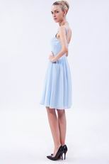 Square Baby Blue Short Bridesmaid Dress Under 100 Dollars