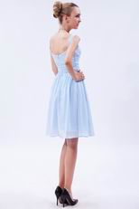 Square Baby Blue Short Bridesmaid Dress Under 100 Dollars