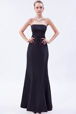 Inexpensive Strapless Black Taffeta Girls In Bridesmaid Dress