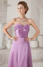 Lilac Strapless Floor-length Bridesmaid Dress Side Split