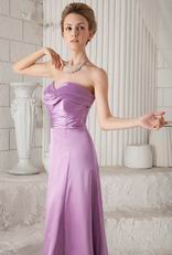 Lilac Strapless Floor-length Bridesmaid Dress Side Split