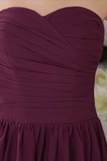 Purple Sweetheart Tea-length Chiffon Bridesmaid Dress