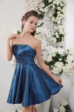 Navy Blue Strapless Taffeta Bridesmaid Dress For Cheap