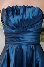 Navy Blue Strapless Taffeta Bridesmaid Dress For Cheap