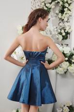 Navy Blue Strapless Taffeta Bridesmaid Dress For Cheap