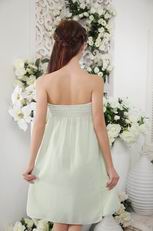 Strapless Knee-length Apple Green Chiffon Bridesmaid Dress