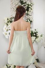 Strapless Knee-length Apple Green Chiffon Bridesmaid Dress