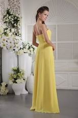Strapless Long Bridesmaid Dress With Side Hand Made Flowers