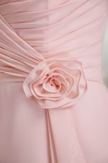 Dress Like Princess Straps Pink Chiffon Bridesmaid Dress