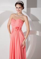 Hand Made Flowers Watermelon 2014 Wedding Bridesmaid Dress